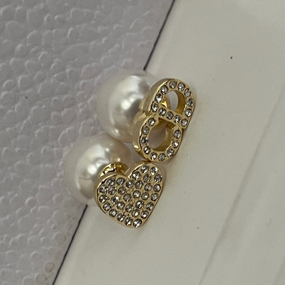 Gold and Silver Heart Earrings